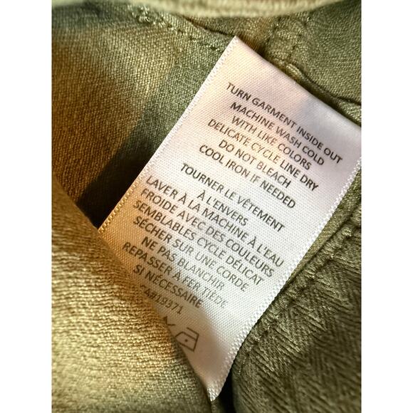 Re/Done Womens 50s Military Shorts Button Fly Olive Green 24 - Picture 4 of 8